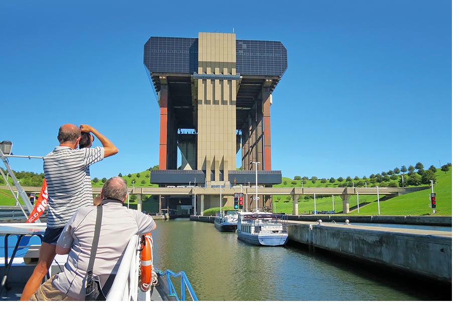 Ascenseur de Strépy-Thieu croisière gastronomique Belgique